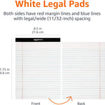 Amazon Basics Wide Ruled Lined Writing Note Pads for Office Supplies, 8.5" x 11.75", White, 12-Pack of 50 Perforated Sheets