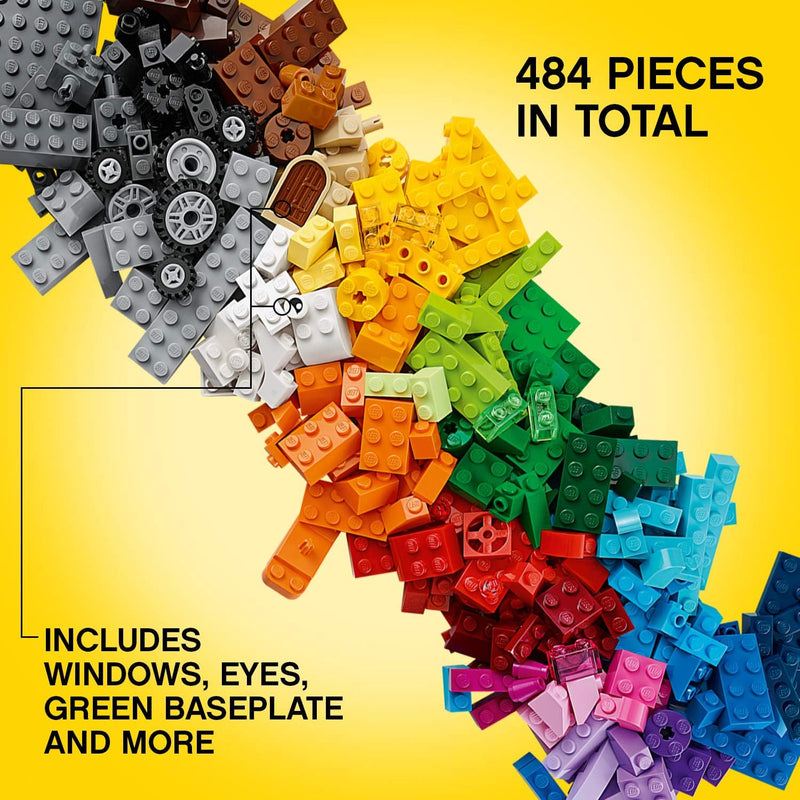 LEGO Classic Creative Brick Box 10696 Building Toy Set - 35 Colors, Storage, Train, Car, Tiger Figure, Ages 4-99