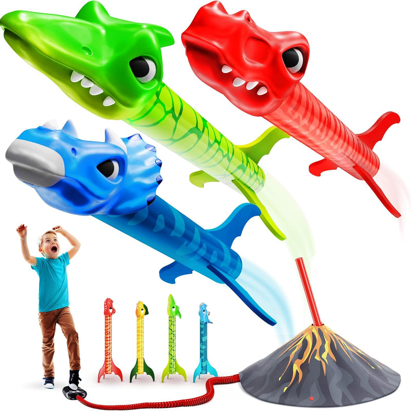 Ninja Blast Dinosaur Toy Rocket Launcher for Kids Toys for Kids 3-5 5-7 4-6 - Outdoor Toys for Kid Ages 4-8 - 3 4 Year Old Boy Birthday Gift - Gifts for Boys Age 3 4 5 6 Years Toy for Toddlers