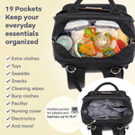 RUVALINO Baby Diaper Bag Backpack with Changing Pad, Baby Shower Gifts | Baby Essentials, Waterproof Travel Baby Bags for Mom Dad Girl Boy, Insulated Bottle Holders, Pacifier Case, Large Capacity