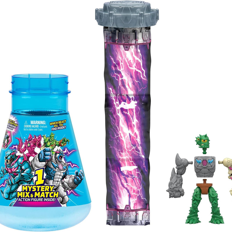 MrBeast Lab Hybrids Single Pack, Mix & Match Millions of Combinations to Create The Ultimate Beast and Reveal Individual Beast Parts to Create 1 of 10 4" Hybrid Figures, 30+ to Collect