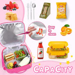 Nsrzua Lunch Bag Kids-Kids Insulated Lunch Bag with Adjustable Strap - Reusable Leakproof Lunch Box for Girls, Preppy School Lunch Tote for Travel, Picnic,School & Winter Camp