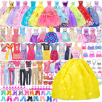ZITA ELEMENT 101 Pcs Doll Clothes and Accessories Ramdom Style Gift Box Package, 5 Wedding Gowns 2 Fashion Dresses 2 Casual Outfit 2 Swimsuits 67 Accessories for 11.5 inch Doll Clothes for Age 3-10
