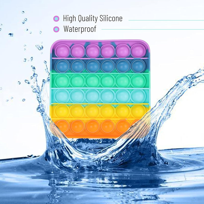 Mr. Pen- Pop Fidget Sensory Toys, 2 Pack, Circle & Square Shapes, Sensory Stress Relief Squeeze Toys for Kids & Adults, Silicone Bubble Popping Game for Anxiety, Fun