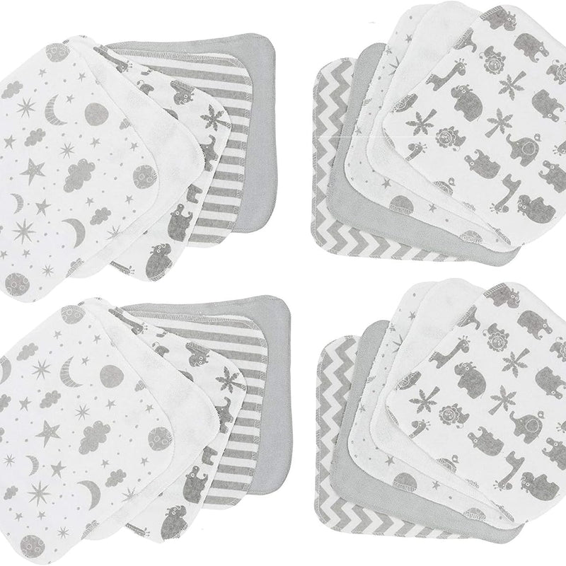 Spasilk Washcloths for Newborn Boys and Girls, Soft Terry Baby Washcloths, Baby Essentials, Ideal, Pink Lines, Pack of 10