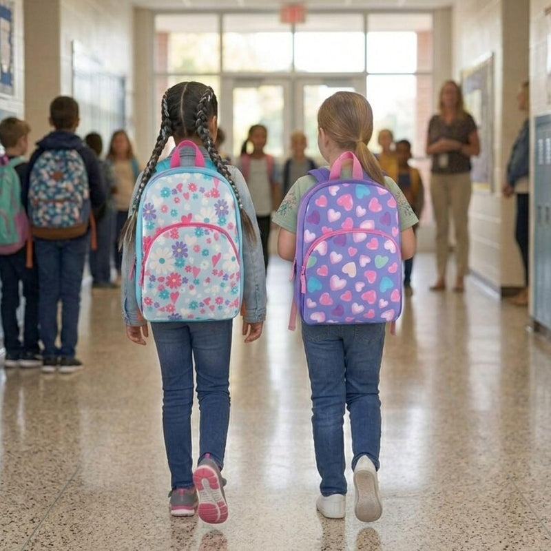 Trail maker 15 Inch Kids Backpacks for Boys & Girls | Preschool, Kindergarten, Elementary School Backpacks with Adjustable, Padded Straps (Happy Hearts)