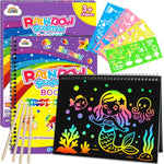 ZMLM 2-Pack Rainbow Scratch Notebook Art-Crafts Gift for Kids 3-12 Years Old