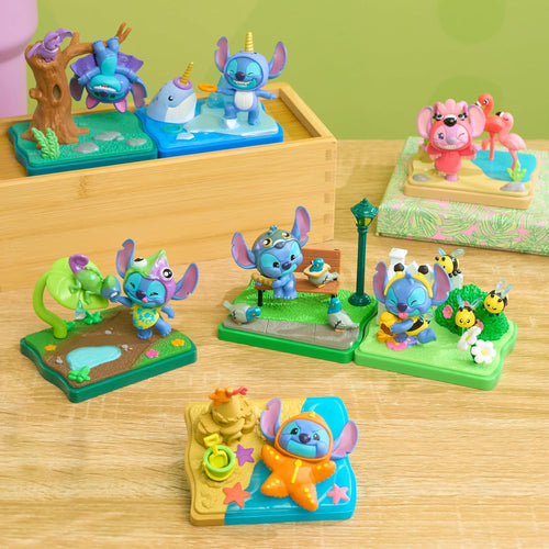 HAPPY HAUL Disney Stitch Goes Wild Scene Setters, Surprise Collectible Toy Figure in Blind Box with Scenic Base and Accessories, 3 Inches Tall, Short-Run Drop, Ages 8 and up