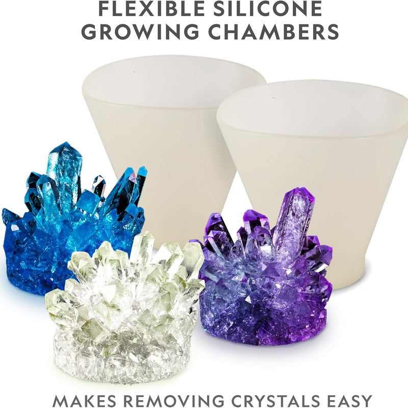 National Geographic Mega Crystal Growing Kit for Kids - Grow 6 Crystals with Light-Up Stand, Science Experiments for Kids aged 8-12
