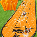 Spring Water Slip and Water Slide for Kids Backyard, 22ft*3 Racing Lanes Slip Water Slides with Sprinkler for Age 5-8 8-12, Summer Outdoor Water Toy with 3 Inflatable Bodyboards