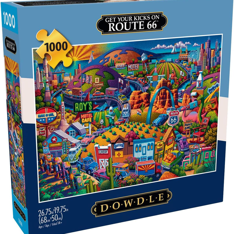 Buffalo Games Eric Dowdle Get Your Kicks on Route 66 Jigsaw Puzzle - 1000 Piece, Adult, 26.75 x 19.75 in - Puzzles for Adults - Includes Reference Poster - Relaxing Game Night Activity