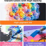 Ohuhu Acrylic Paint Markers Brush Tip: 48 Pack Automatic Ink Control Acrylic Markers High Opacity Paint Pens Water-Resistant Lightfast for Rock Painting 3D Prints Easter Eggs Wood DIY Crafts- Nahuku