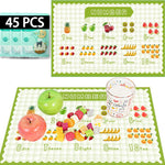 45 Pack Sticky Disposable Placemats for Baby & Toddlers,Toddler Placemat 12"x18" Kids Table Mat for Party, Picnic Table, Restaurants Dining Table Travel Essentials for Toddlers with 5 Designs