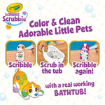 Crayola Scribble Scrubbies Glam Pack (4 Pets), Washable Pet Care Toy & Coloring Animal Craft Kit, Gift for Kids Ages 3+