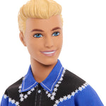 Barbie Fashionistas Ken Doll #226 Wearing a Removable Western Shirt, Pants & Boots, Blonde Fashion Doll, 65th Anniversary Collectible