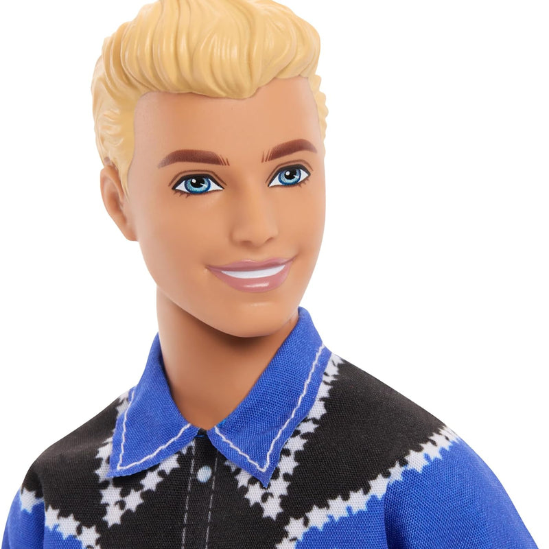 Barbie Fashionistas Ken Doll #226 Wearing a Removable Western Shirt, Pants & Boots, Blonde Fashion Doll, 65th Anniversary Collectible