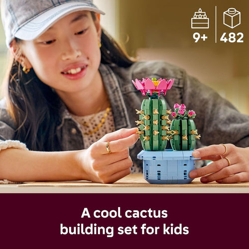 LEGO Botanicals Flowering Cactus Building Set for Kids, Ages 9+, Gift for Birthdays, Cactus Room Decor for Display
