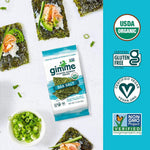 Gimme 20 CT Sea Salt Organic Roasted Seaweed Snacks, 5g, 0.17oz