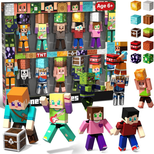 magneverse 20 magnetic action figures 360 degree rotating arms magnetic building blocks toy set for kids 6+ years