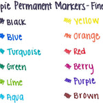 Sharpie Permanent Markers, Fine Point, Blue, 12 Count