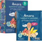 Amara Organic Baby Food - Stage 2 - Oats & Berries - Baby Cereal to Mix With Breastmilk & Water - Shelf Stable Baby Food Pouches Made from Organic Fruit and Veggies - 5 Pouches, 3.5oz Per Serving