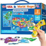 United States 70Pcs Floor Puzzle for Kids Ages 4-6 - USA Map with 50 States & Capitals