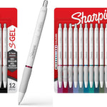 Sharpie S-Gel Pens, Fashion Barrel Gel Pens, Pearl White Body, Medium Point (0.7mm), Bold Ink Colors, 12 Count