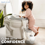 Jool Baby Potty Training Seat with 2 Step Ladder for Toddlers - Splash Guard, Adjustable Height (Gray)