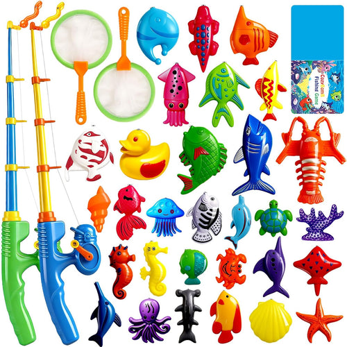 CozyBomB Magnetic Fishing Toys Game Set for Kids, Water Table Bathtub Kiddie Pool Party