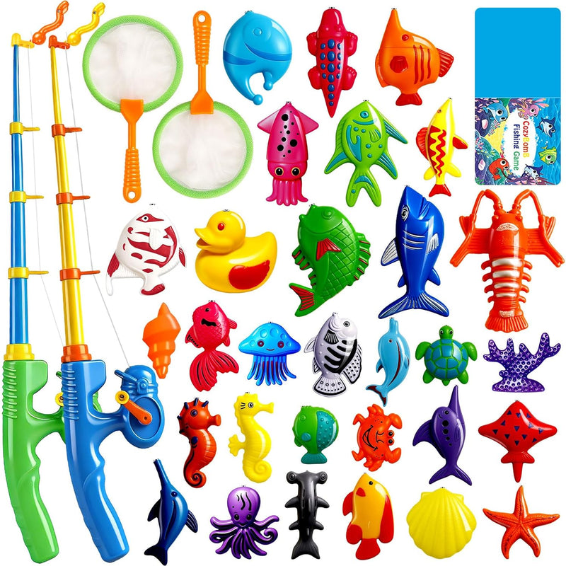 CozyBomB Magnetic Fishing Toys Game Set for Kids, Water Table Bathtub Kiddie Pool Party