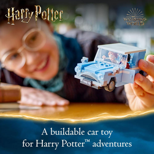 LEGO Harry Potter Flying Ford Anglia toy car with 2 minifigures for role play fantasy playset