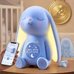 MeWaii Bunny White Noise Sound Machine, Newborn Baby Boy Gift, 100+ Sounds | Mom's Choice Award, AI Cry Detection, Full App Access Control, Night Light, Baby Shower Gifts for Boys, Nursery Essentials
