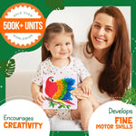 jackinthebox Poke Art Animals Crafts Kits for Kids, Boys & Girls, Ages 4-8 | 1400 fabric pieces, gift, travel activities & toys, essentials, projects for toddlers, 3 4 5 6 7 8 year old, flower pressing