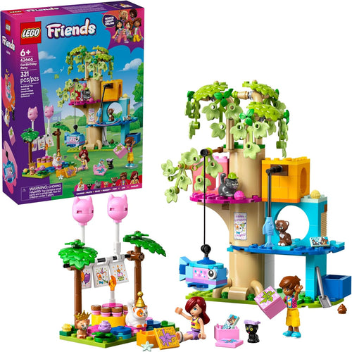 LEGO Friends Party & Tree House Building Toy, 42666, Pretend Play Blocks with 2 Minidolls for Kids 9+