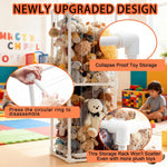 Large Stuffed Animal Storage Organizer, Creative PVC Stuffed Animals Storage Zoo Cage, Vertical Space Saving Large Capacity Plush Toy Zoo Holder for Kidroom Playroom-White