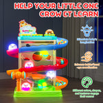 2-in-1 Rolling Ball & Car Ramp Toy for Toddlers, Interactive STEM Learning Playset with Sensor Lights