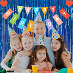 Blue Party Decorations 2 Pack Ocean Party Streamers Tinsel Fringe Curtains Photo Booth Props Celebration Decorations Set