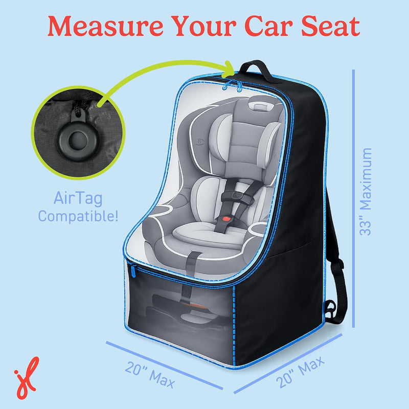 J.L. Childress Padded Backpack Car Seat Travel Bag - Deluxe, Black