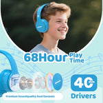 MIDOLA Kids Bluetooth Headphones - 68H Play Time Volume Limit and Built-in Mic