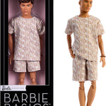 Barbie Basics Model Collector Fashion Doll 06 with Brunette Hair, Shimmery Golden Skirt & Halter, Universal-fit Fashions, Posable Body