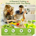 13 Pcs Kids Knife Set for Real Cooking Safe Kitchen Tools for Ages 4+ | Montessori Kitchen Toys Christmas Birthday Gifts for Boys and Girls (A)