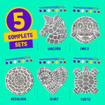 Stepping Stones Painting Kit for Kids - 5 Paint Your Own Garden Stones | 5 Stepping Stones with Paints and Brushes, Crafts for Kids Ages 6-8 - Birthday Gifts for Girls & Boys Ages 6 7 8 9 10 Years