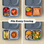Omie OmieBox UP bento Box for Kids | Insulated Lunch Box | Leak Proof Vacuum Insulated Thermal Food jar | Cooler ice Pack | 2 Compartments (Graphite)