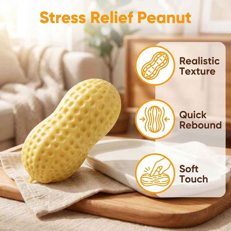 Peanut Squishies, Peanut Shaped Squish Balls,Squeeze Dough Ball ,Soft Stress Relief Sensory Fidget Toys,Soft Stress Relief Sensory Fidget Toys for Adults Anxiety Relief Hand Relax