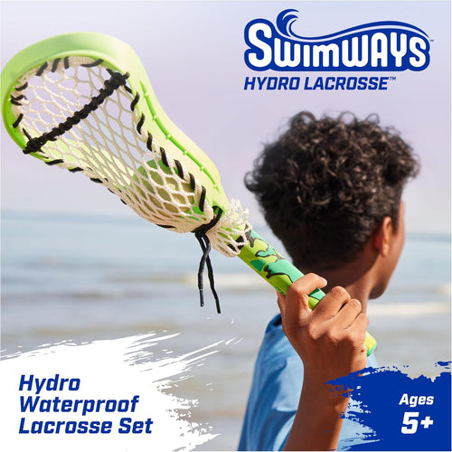 SwimWays Hydro Lacrosse Waterproof Lacrosse Set for Ages 5+ | Lightweight, Travel-Friendly Set Includes Ball for On-the-Go Play Anywhere, Encourages Exercise; Boosts Hand-Eye Coordination