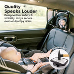 KeaBabies Baby Car Seat Mirror, Wide View, Shatterproof (Matte Black) | Backseat Infant Car Mirror for Baby Rear Facing, Crystal Clear View, Travel, Easy Install & Adjust for Removable Headrest