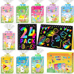 24-pack scratch rainbow art crafts notebooks for kids bulk birthday gift classroom prizes