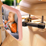 TAZENI Baby Car Mirror for Rear Facing Car Seat, Patented Stable Hook Clip | Shatterproof, 360° Rotation, Crystal Clear View, Easy Install, Crash-tested, Baby Shower Gifts for Infants Safely, Black