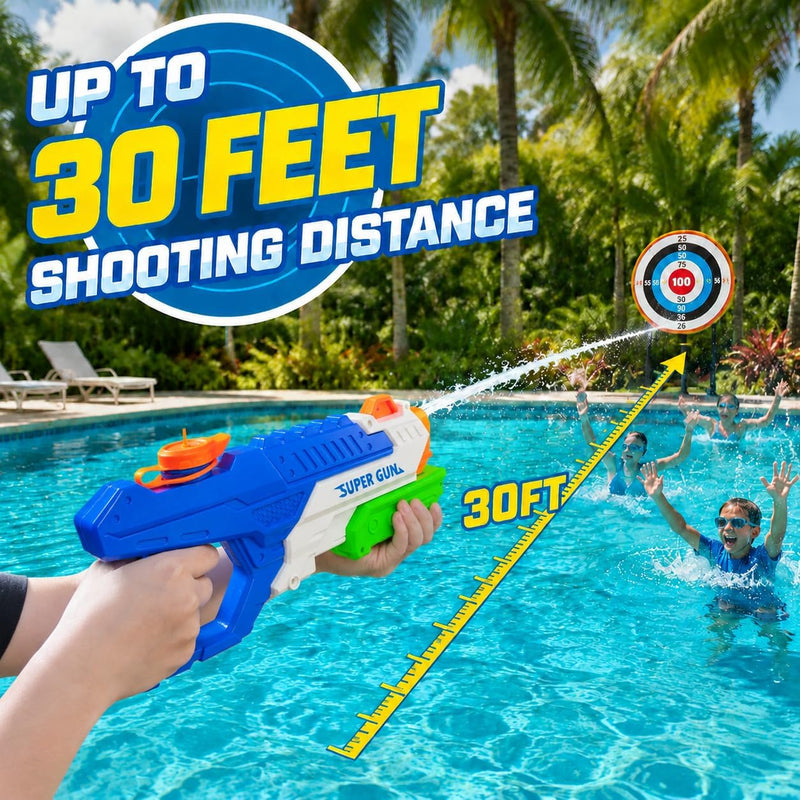 3 Pack Water Guns for Kids Adults, 600cc High Capacity Super Squirt Soaker | 30 Feet Long Range Shooting, Pump Action Water Gun Blaster, Outdoor Summer Pool Beach Water Fighting Toys for Kids and Adults