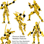 Gatling Gun Titan 13 Action Figure Set【Assembled】, Robot T Action Figure 3D Printed Dummy 13 Action Fidget Toys Figure Articulated, Lucky 13 for Collectors Desktop Decorations (Purple Blue)